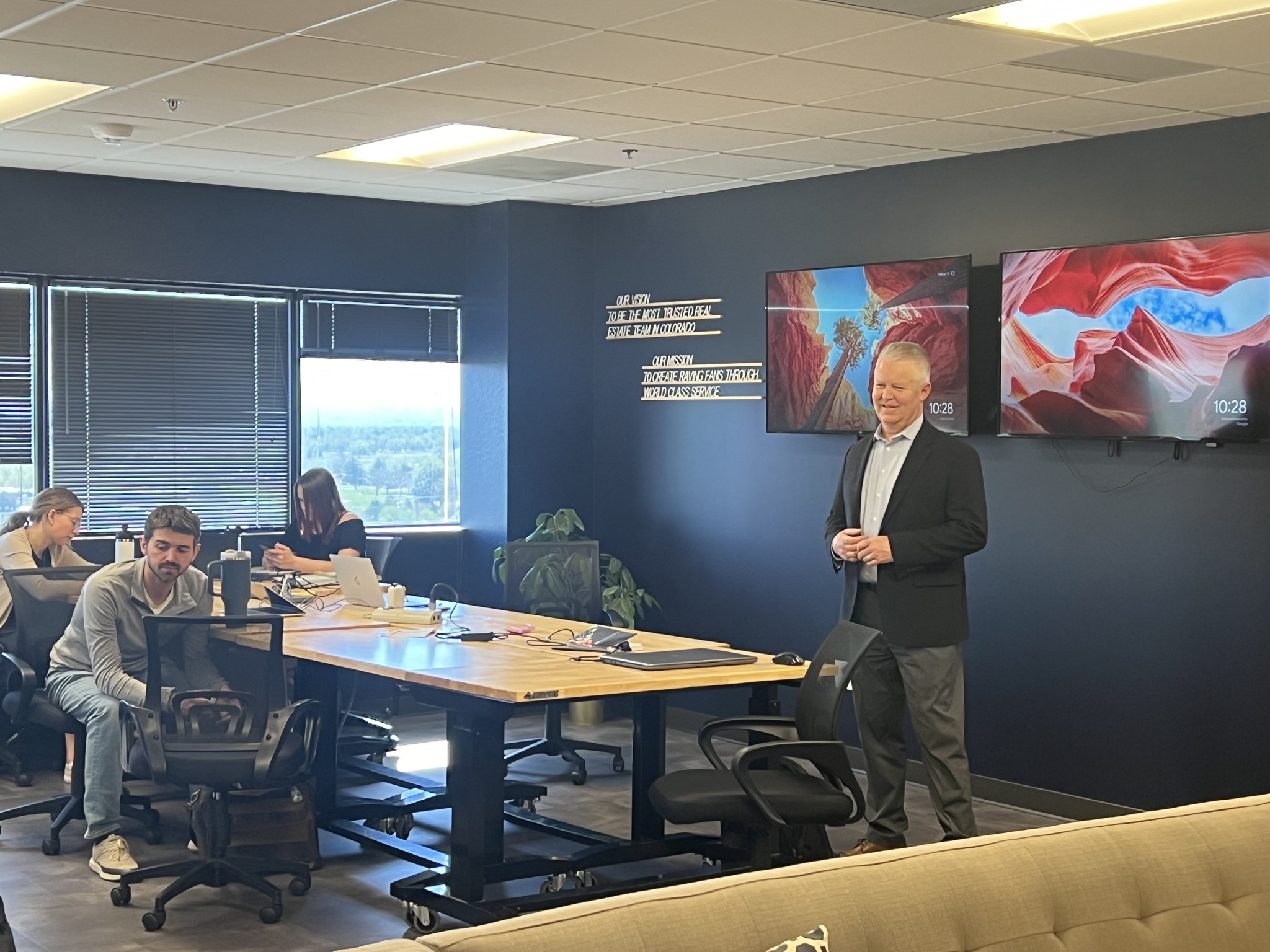 Dave Kochenberger, our mortgage loan officer, spent his morning last week talking with realtors at Ed Prather Real Estate and giving a presentation about today's mortgage market and how to help buyers navigate it successfully. We love Dave's enthusiasm for working with realtors and clients all around Denver!