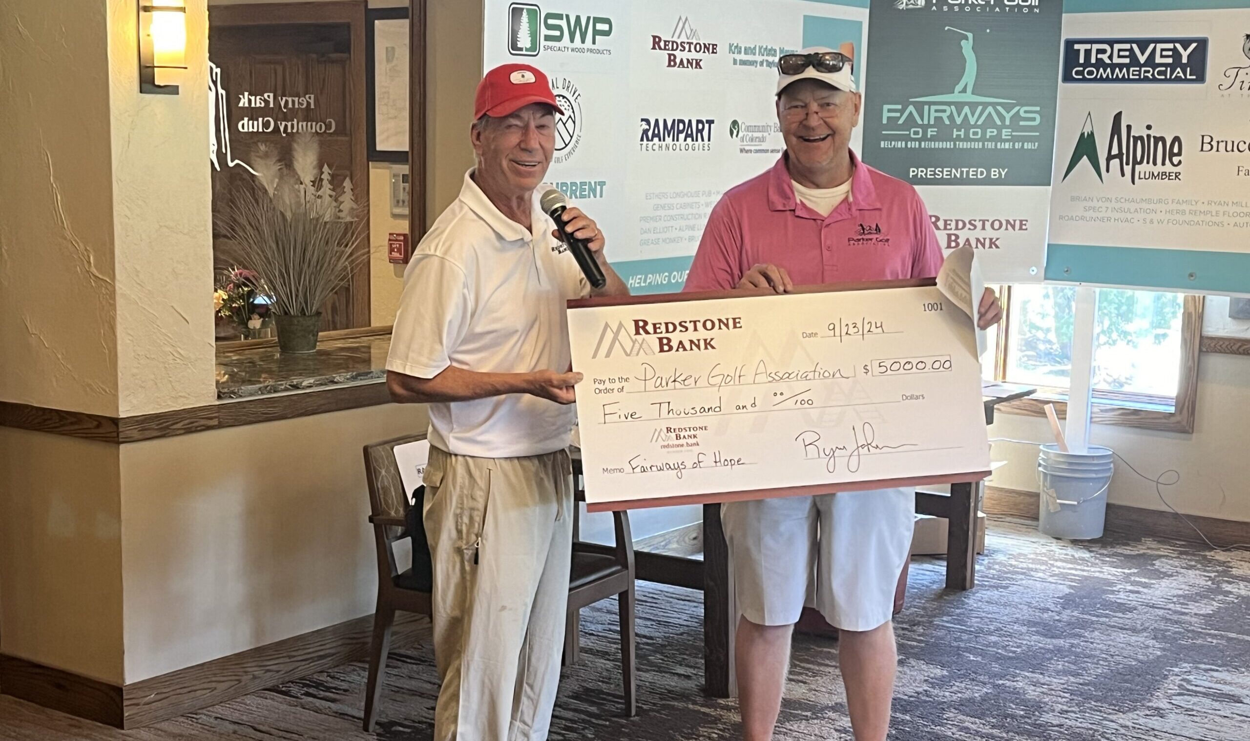 Parker Golf Association Check Presentation