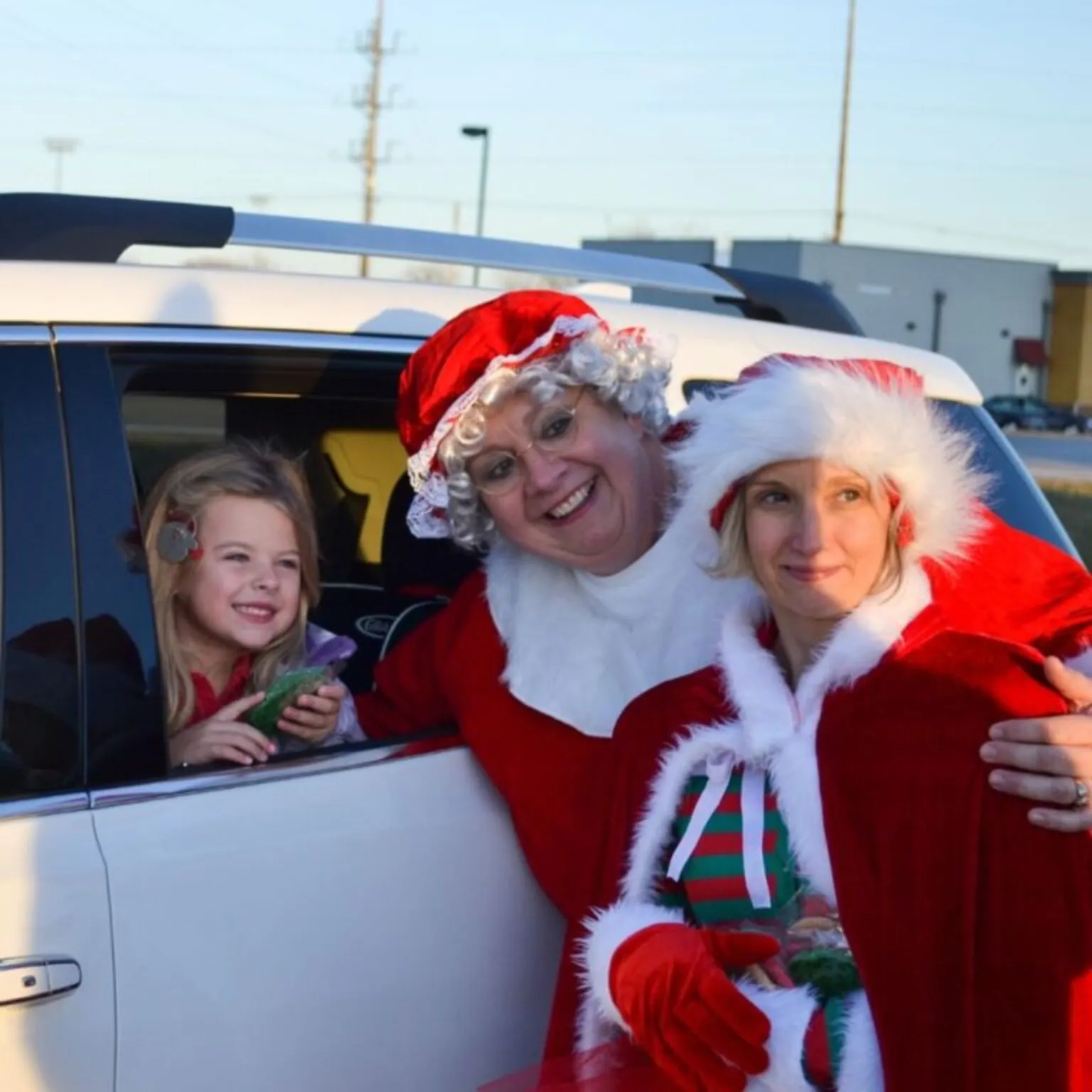 Mrs. Claus with a kid